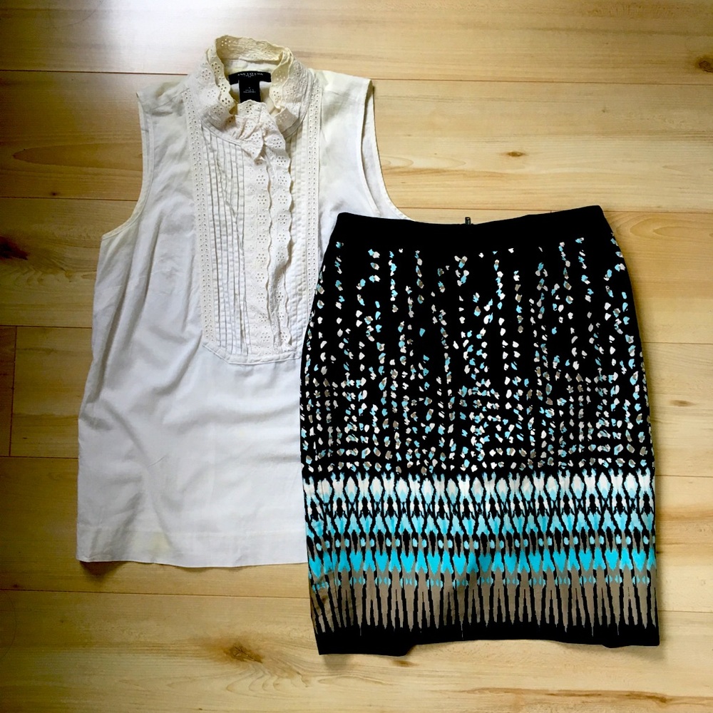 3/$30 Ann Taylor shirt and skirt set